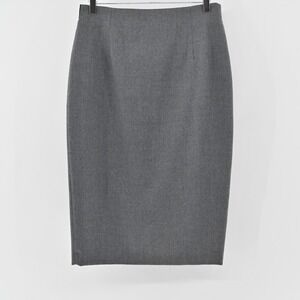 LES COPAINS Gray Wool Skirt Size 46 Knee Length‎ Pencil Minimalist Career Luxury